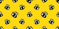 Honey bee seamless pattern vector honeycomb cartoon repeat background tile wallpaper illustration scarf isolated doodle textile ye