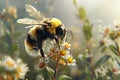 honey bee pollinating a flower