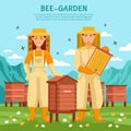 Honey Beekeeping Illustration Poster