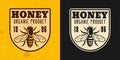 Honey and beekeeping two colored vector emblem