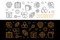 Honey and Beekeeping vector linear banners set