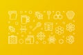 Honey and Beekeeping vector yellow outline banner