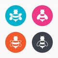 Honey bees icons. Bumblebees symbols