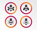 Honey bees icons. Bumblebees symbols.