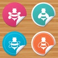 Honey bees icons. Bumblebees symbols.