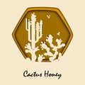 Honey Bees and Prickly Pear Cactus Royalty Free Stock Photo