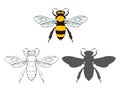 Honey bees vector illustration Royalty Free Stock Photo