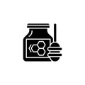 Honey black icon concept. Honey flat vector symbol, sign, illustration.