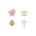 honey comb bees logo Royalty Free Stock Photo