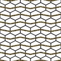 Honey comb cells vector gold glitter seamless pattern. Royalty Free Stock Photo