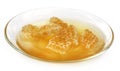Honey comb on a plate Royalty Free Stock Photo