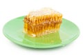 Honey comb on a plate Royalty Free Stock Photo