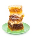 Honey comb on a plate Royalty Free Stock Photo