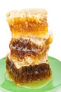 Honey comb on a plate Royalty Free Stock Photo