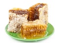 Honey comb on a plate Royalty Free Stock Photo