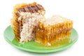 Honey comb on a plate Royalty Free Stock Photo