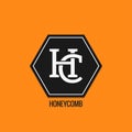 Honey comp logo design. H and C letters vector background