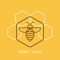 Honey Company Logo. Bee Emblem Design