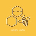 Honey Company Logo. Bee Emblem Design