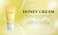 Honey Cosmetics Background. Skin Care Serum Concept. Vector promotion.