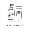 Honey cosmetics icon line in vector, illustration of beekeeping products.