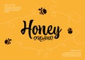 Honey creative label template with flying bees
