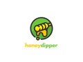 Honey dipper logo icon design. The concept for the industry sales and production of honey, breeding and keeping bees. Royalty Free Stock Photo