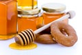 Honey and donuts Royalty Free Stock Photo