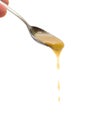 Honey drip from spoon Royalty Free Stock Photo