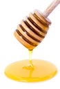 Honey dripping from dipper Royalty Free Stock Photo