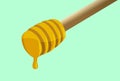 honey dripping honey dripping dipper. Thick honey dripping from the wooden honey spoon. Healthy food and diet concept Royalty Free Stock Photo