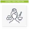 Honey facial mask line icon