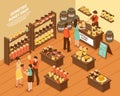 Honey Farm Shop Isometric Poster