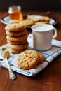 Honey ginger cookies on a rustic background