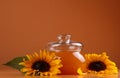 Honey in a glass jar Royalty Free Stock Photo