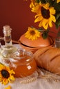 Honey in a glass jar Royalty Free Stock Photo
