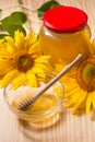 Honey in a glass jar Royalty Free Stock Photo