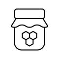 Honey glass jar vector icon, outline sign. Vector illustration