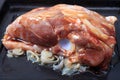 Honey glazed pork shoulder raw