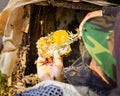 Honey harvesting in rural Sichuan China