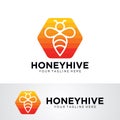 Honey Hive Logo Template Design Vector