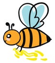 Honey with honeybee vector or color illustration