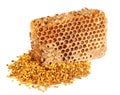 Honey honeycombs and pollen Royalty Free Stock Photo