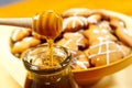 Honey and honeycookies Royalty Free Stock Photo