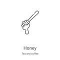 honey icon vector from tea and coffee collection. Thin line honey outline icon vector illustration. Linear symbol for use on web Royalty Free Stock Photo
