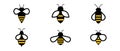 Honey insect animal. Bee concepts logo vector icon