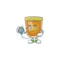 Honey in jar with doctor character shape.