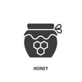 Honey jar glyph icon. Beekeeper concept. Vector illustration