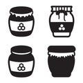 Honey jar icon in four variations. Vector eps 10.