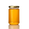 Honey jar on white background Royalty Free Stock Photo